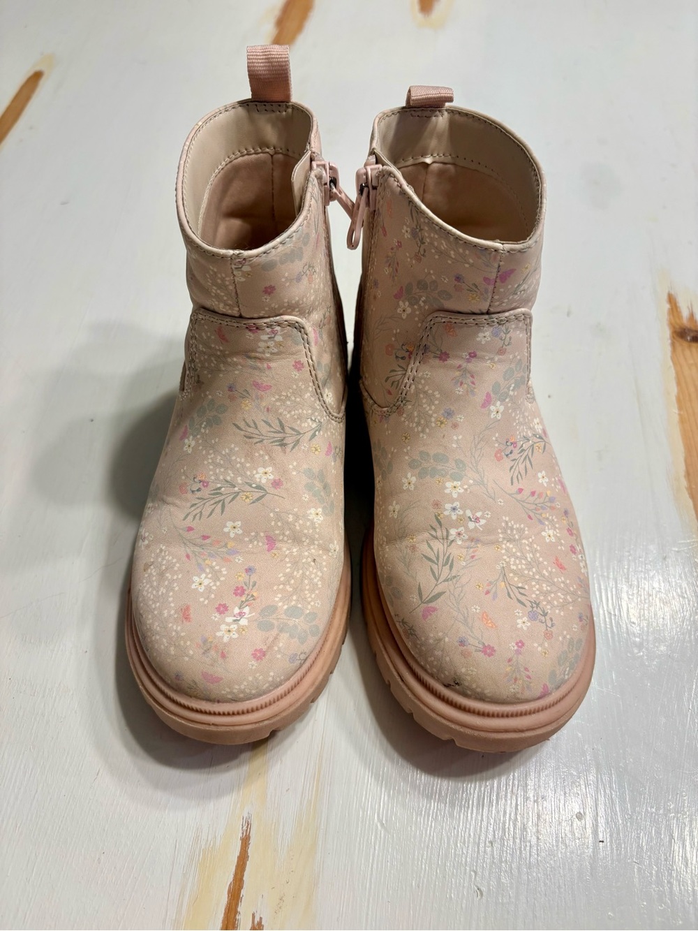 Cat & Jack Pink Floral Girls' Ankle Boots